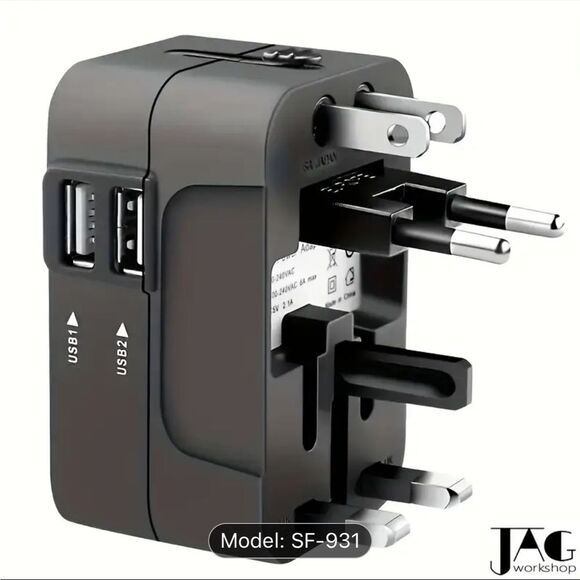 Univeral International Travel Power Adapter Plugs Charger for USA EU UK 110-240V - Picture 1 of 15